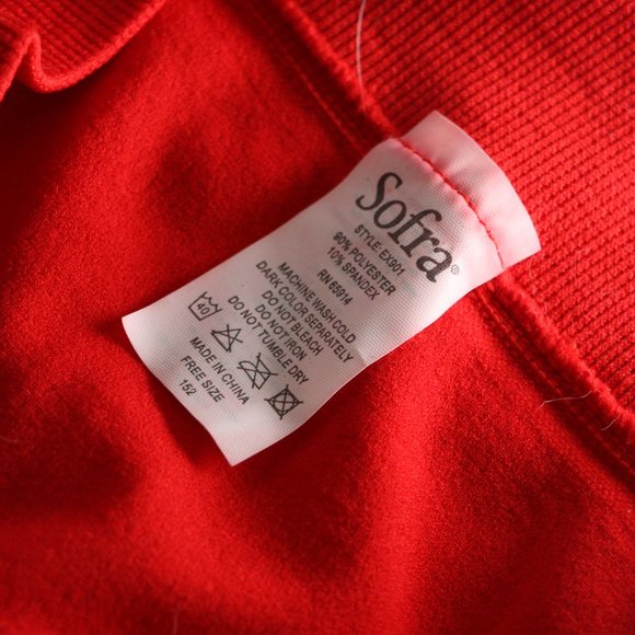 Sofra Bright Red Leggings - Free Size, NWT - Picture 5 of 8
